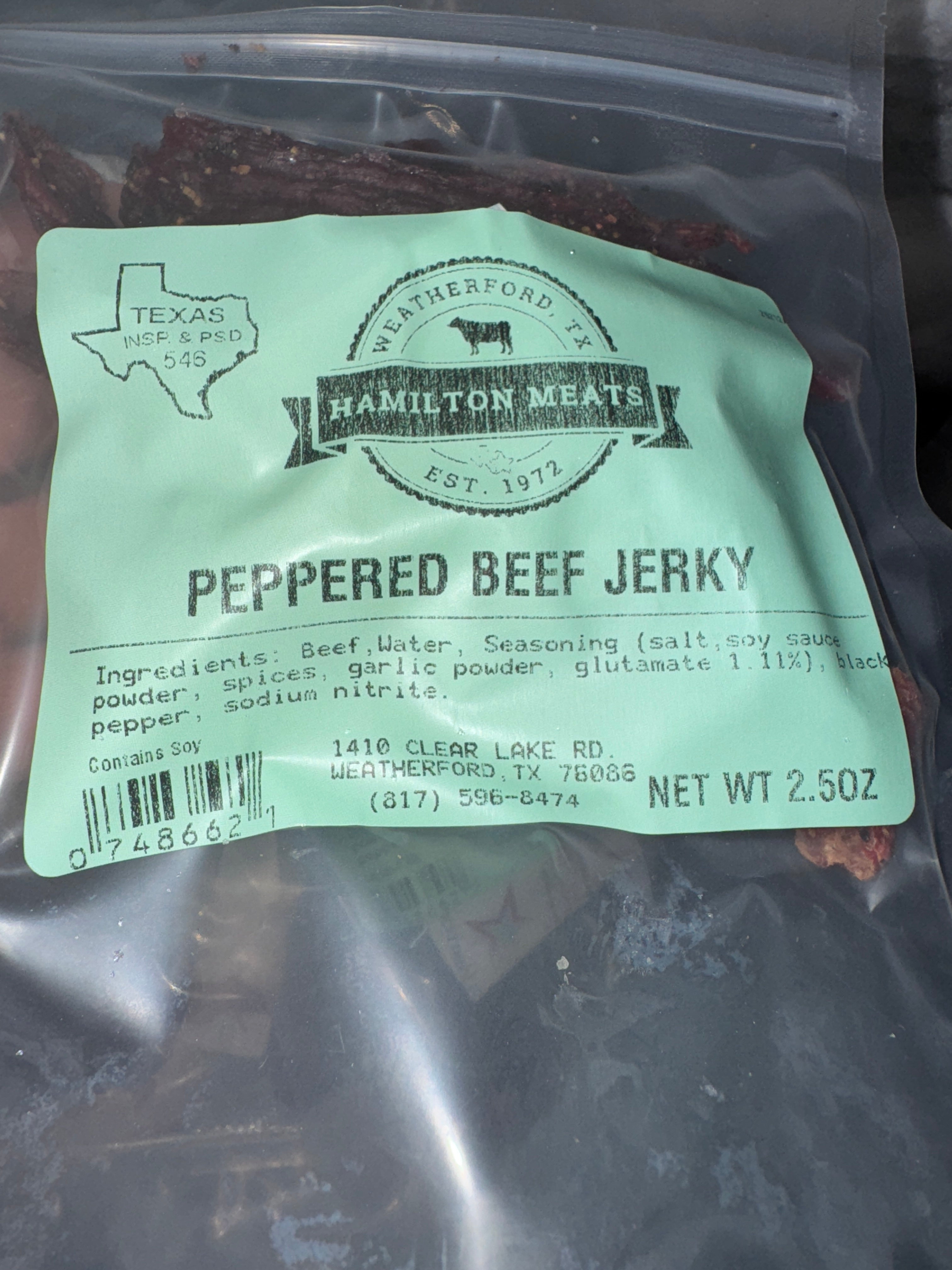 *NEW* Peppered Beef Jerky - 2.5 oz pkg
