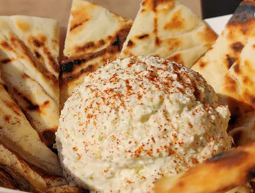 Tyrokauteri - Fire Feta Cheese Dip w/ Grilled Pita Bread - (Vegan)